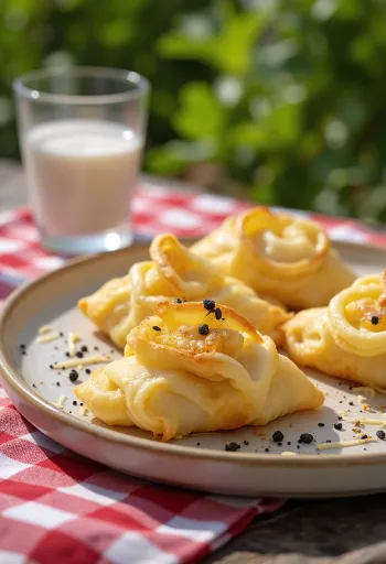 Frisk börek med kartofler serveret