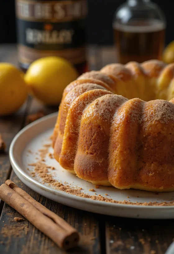 Citron-kanel kuglof serveret