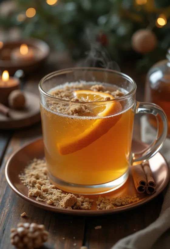 Cider med muskatnød i krus