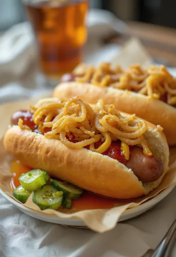 Husets Hotdog serveret