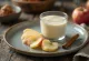 Cider panna cotta serveret