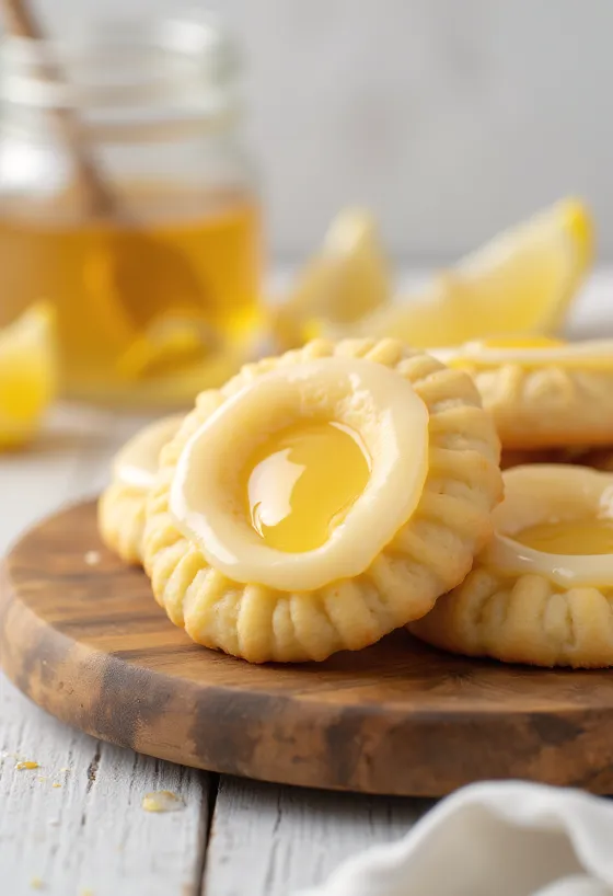 Citron-honning linzer serveret
