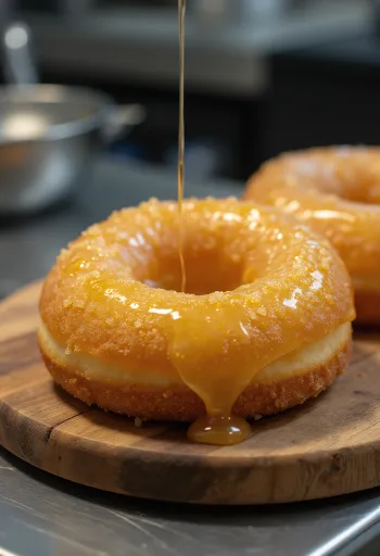 Honning-doughnut serveret på fad