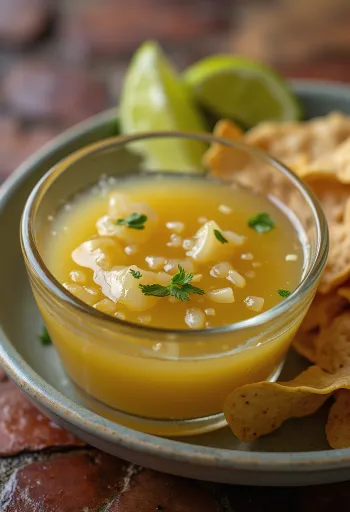 Tequila-lime sauce serveret