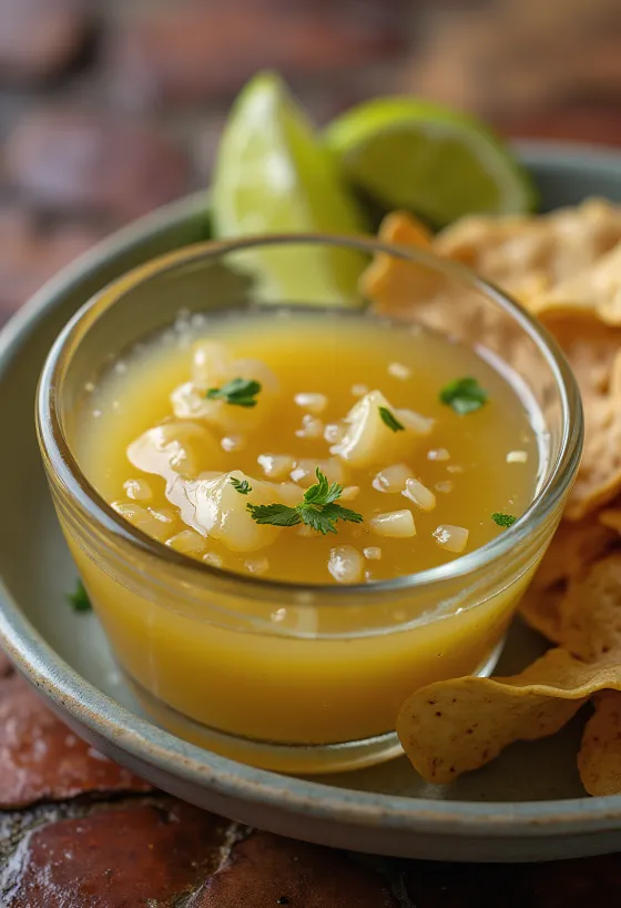 Tequila-lime sauce serveret