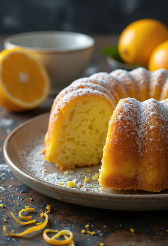 Citron-appelsin kuglof serveret