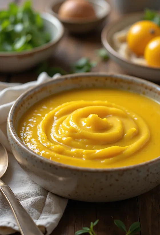 Karry-frugtsauce serveret