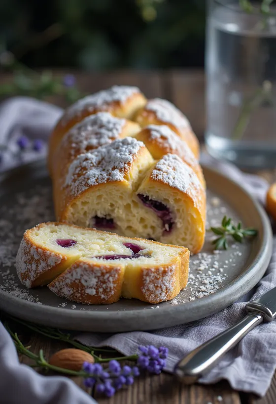 Lavendel Stollen serveret