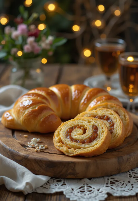 Marcipanroulade med gyldenbrun skorpe og rigt fyld
