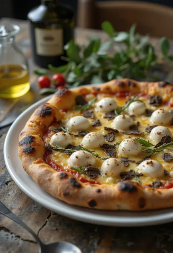 Pizza al Tartufo med trøffel og italienske oste