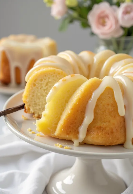 Citron-vanilje kuglof serveret