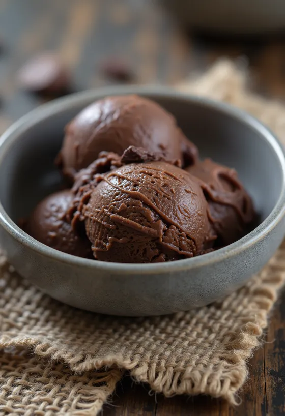 Chokolade sorbet hjemmelavet rig dessert