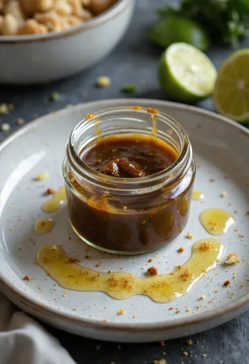 Karry-lime-balsamicosauce serveret