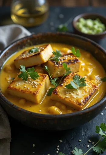 Grillet tofu med tahini karry