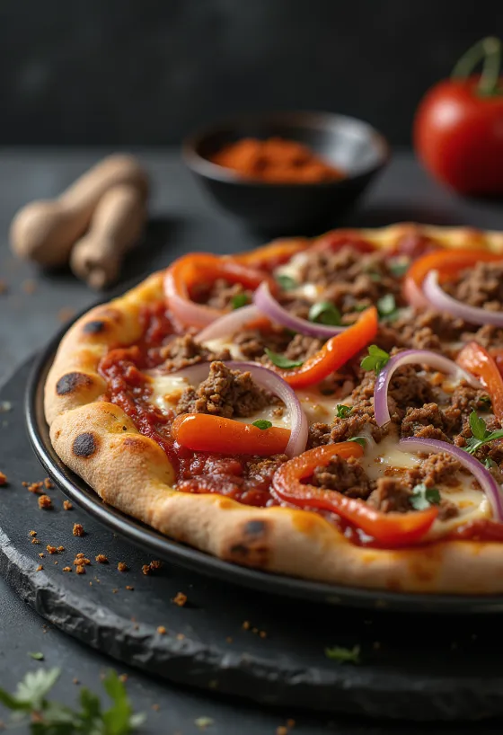 Pizza Algerienne serveret