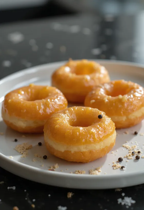 Shalgam doughnut serveret med sort radise