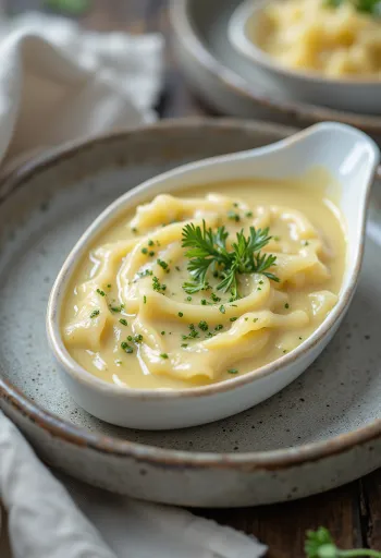 Estragon-hvidvinsauce serveret med grillet kylling