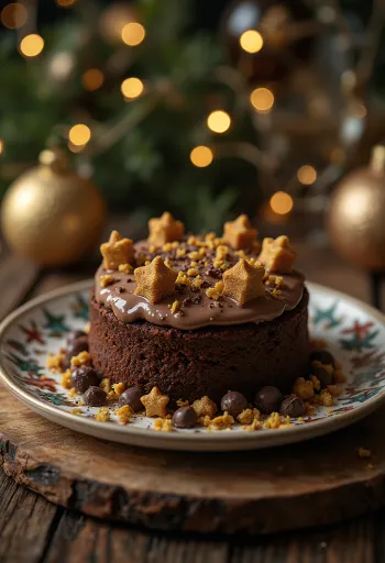Advents-chokoladekage med julepynt