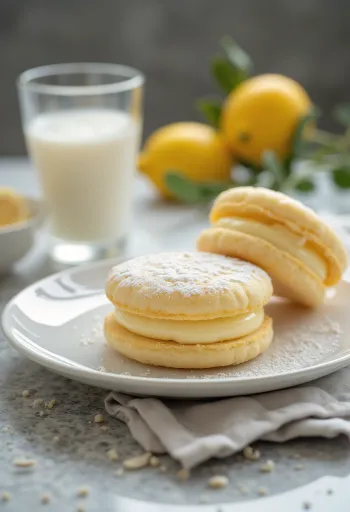 Citron-vanilje linzer serveret