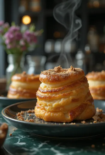 Skorstenskage dækket med kanelsukker