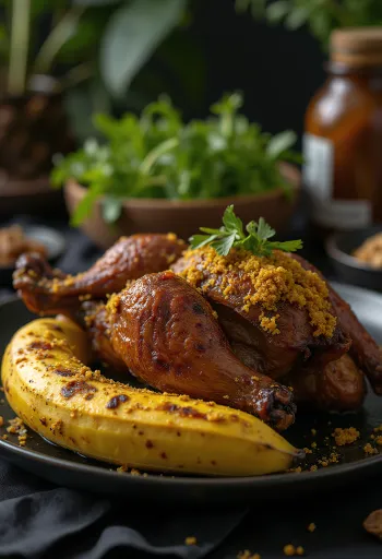 Betutu and serveret med ris og dampede grøntsager