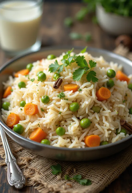 Klassisk Pulao serveret