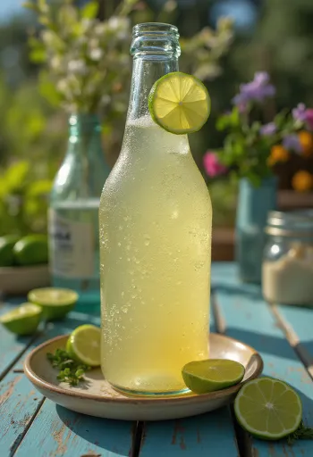 Mexicansk limecider i glas med limeskiver