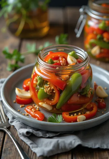 Syltede chilier i et glas