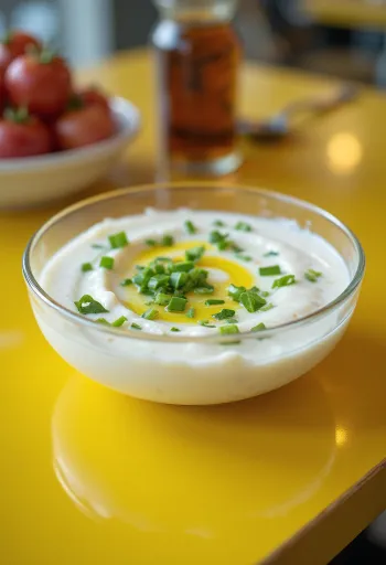 Tyrkisk yoghurtsauce serveret