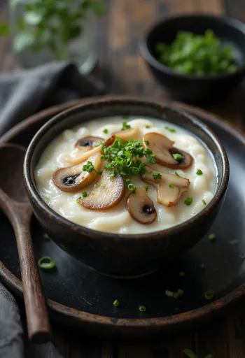 Chawanmushi uden æg, serveret med frisk koriander