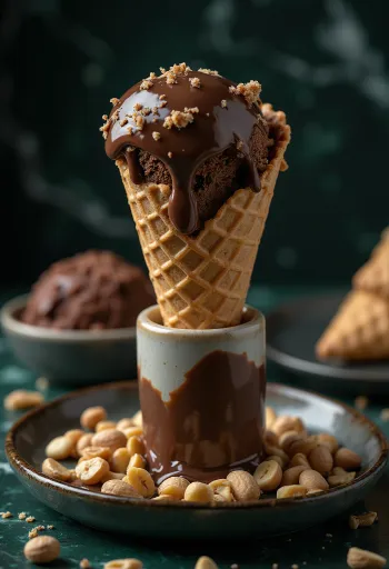 Drumstick Chocolate Fudge vaffelis serveret