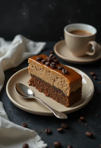 Kaffe-karamelkage med cremet karamel