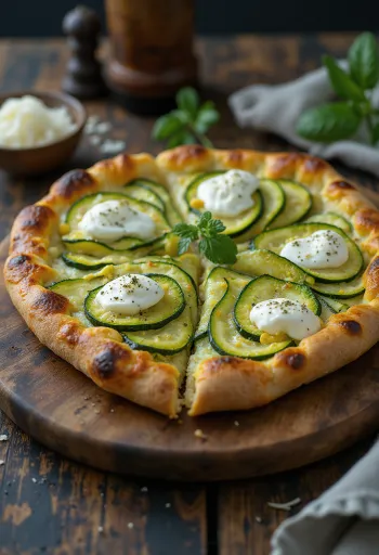 Pizza al Zucchini med frisk squash og ost