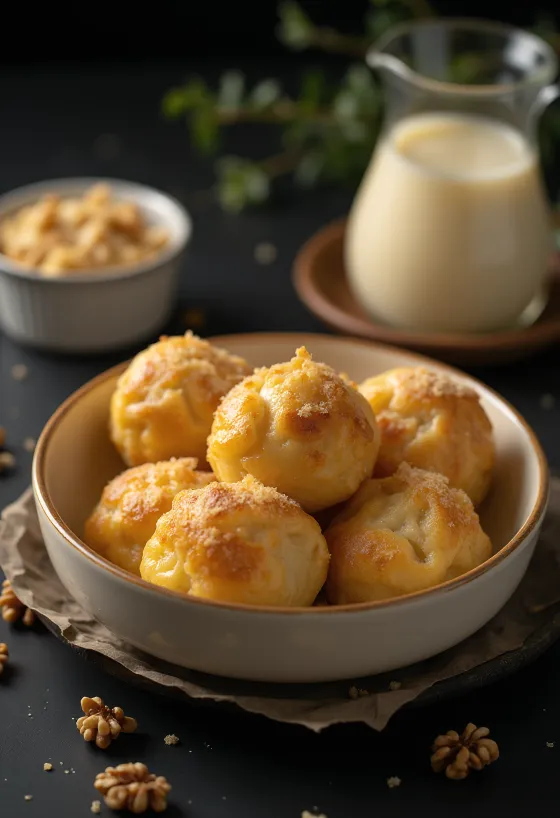 Traditionel Aranygaluska med vaniljecreme, valnøddelag og blød dej.