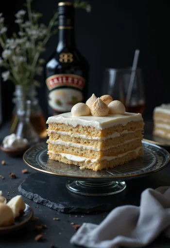 Baileys flødekage serveret
