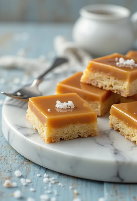 Karamelsnitter serveret