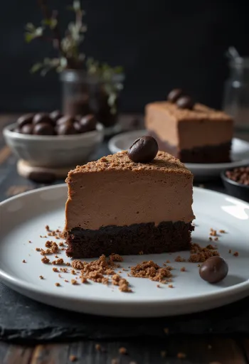 Kaffe-chokolademoussekage med pynt
