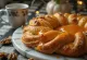 Kringle med appelsinfyld, butterdej, appelsinfyld og frisk bagværk.