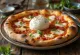 Pizza alla Burrata med frisk burrataost og basilikum