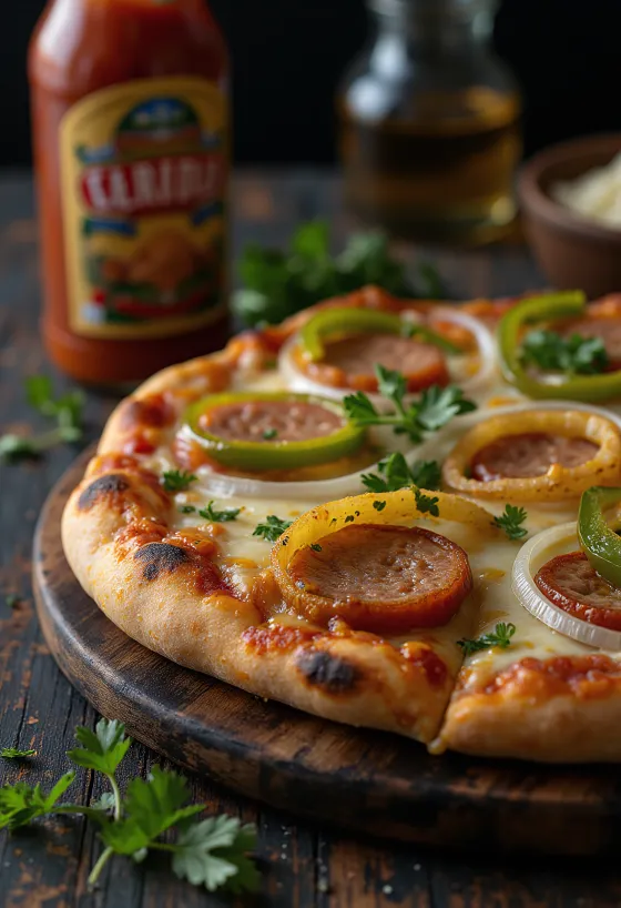 Pizza Carioca med brasiliansk ost og røget pølse