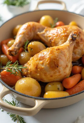 Frango assado kylling med grøntsager, krydret og sprød