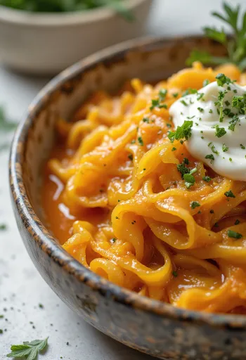 Vegansk Székely kål serveret med seitan