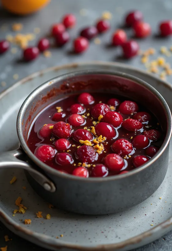 Tranebær-appelsinglasur serveret