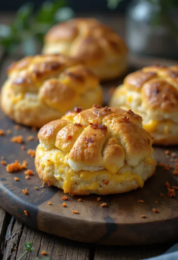 Chili-osteboller bagt gyldenbrune, i rustik servering