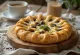 Crostata med ricotta og rosiner, abrikosmarmelade på toppen