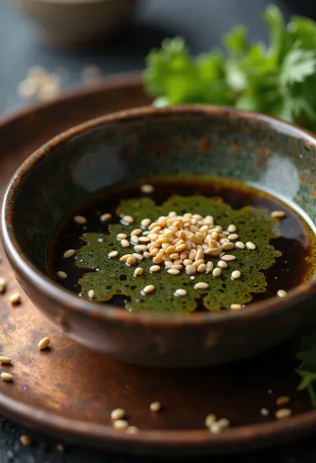 Wasabi-sojasauce serveret ved siden af sushi