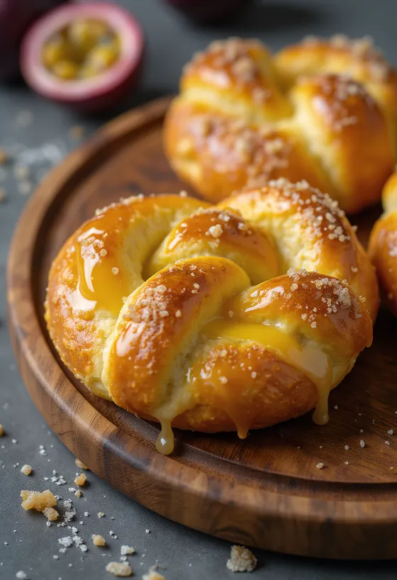 Passionsfrugtkringle serveret