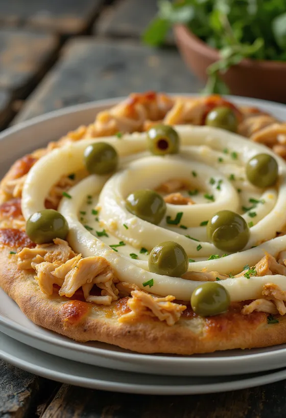 Pizza de Frango com Catupiry med kyllingebryst og flødeost