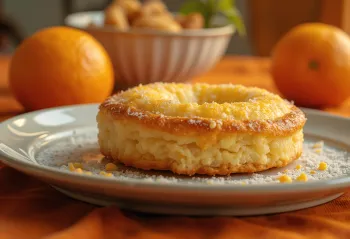Eccles cake med appelsinmarmelade, i sprød dej, serveret med frugtfyld