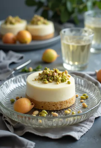 Litchi-hvid chokolade kage pyntet